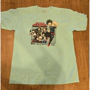 MY HERO ACADEMIA Deku Funimation T-Shirt Aqua Mint Mens XL Anime